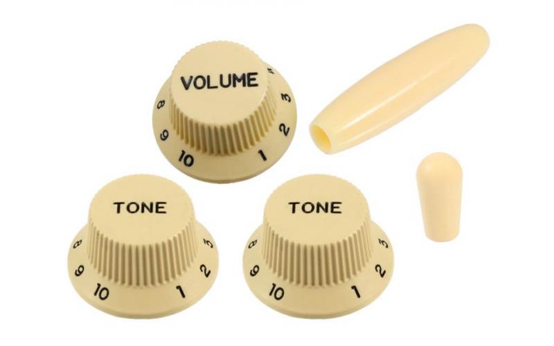 Allparts Pk 0178 028 Plastic Stratocaster Cream Knob Set