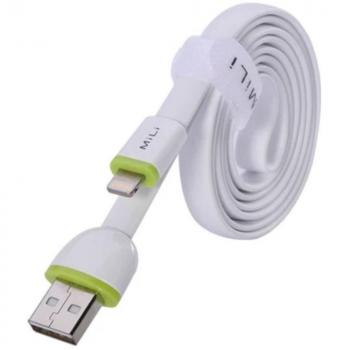 MiLi 8 Pin Lightning to USB Cable 1M flat White