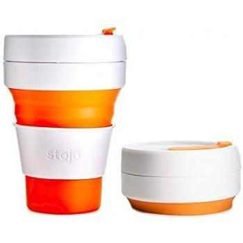 Stojo Pocket Cup Collapsible Leak Proof Cup Orange 355 ML