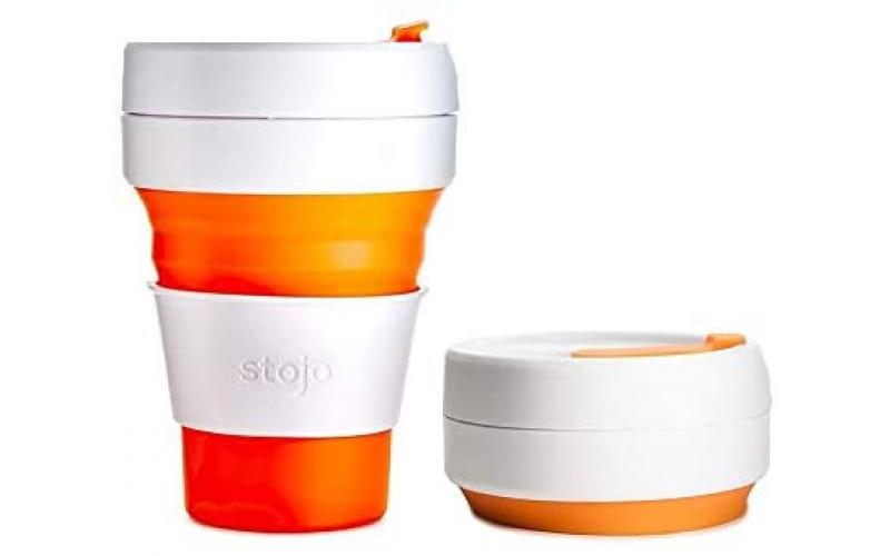 Stojo Pocket Cup Collapsible Leak Proof Cup Orange 355 ML