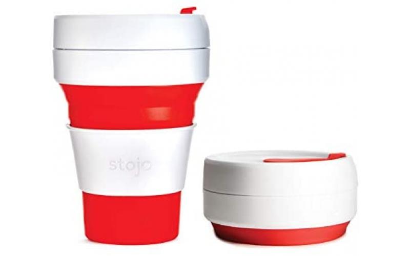 Stojo Pocket Cup Collapsible Leak Proof Cup Red 355 ML