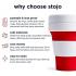 Stojo Pocket Cup Collapsible Leak Proof Cup Red 355 ML