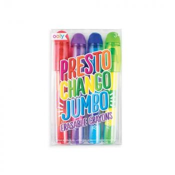 Ooly Presto Chango Jumbo Erasable Crayons, Set of 4