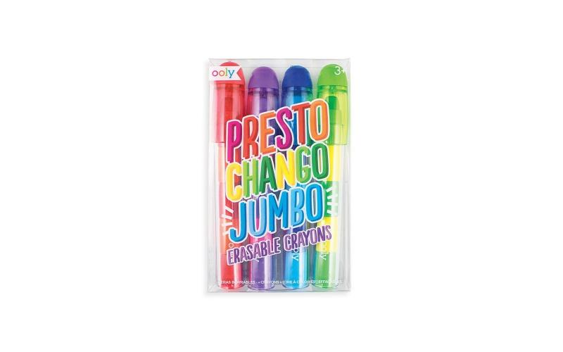 Ooly Presto Chango Jumbo Erasable Crayons, Set of 4