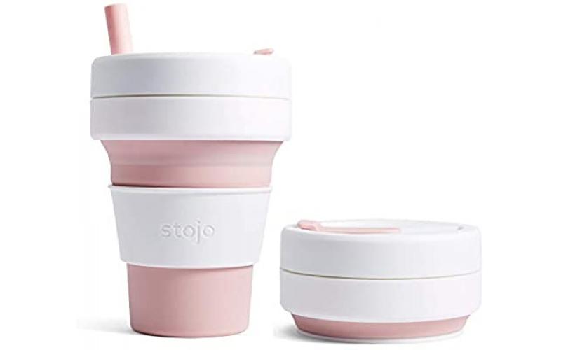 Stojo Biggie Collapsible Leak Proof Cup Rose 470 ML