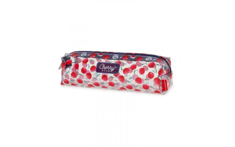 Legami Transparent Pencil Case, Cherry Bomb