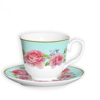 Lily\'s Home Ceramic Coffee Cup With Saucer - 6 Pieces -Y6446