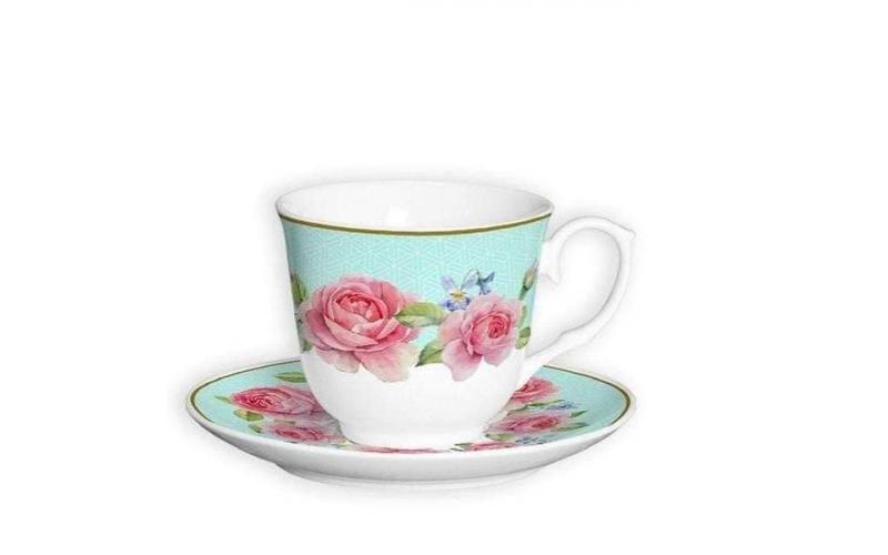 Lily\'s Home Ceramic Coffee Cup With Saucer - 6 Pieces -Y6446