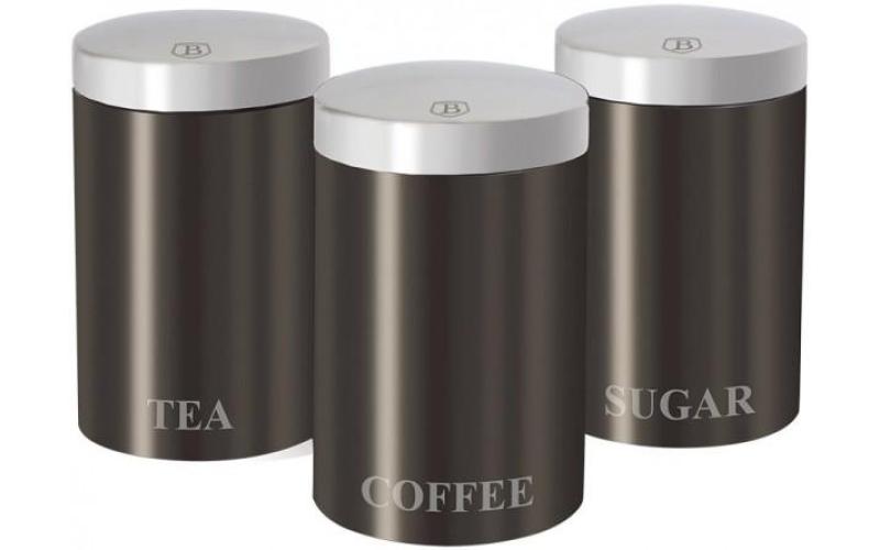 Berlinger Haus Food Jar Set Of 3 Carbon Metalic Line