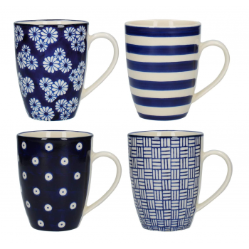 London Pottery Tulip Mug Set Of 4 - Blue