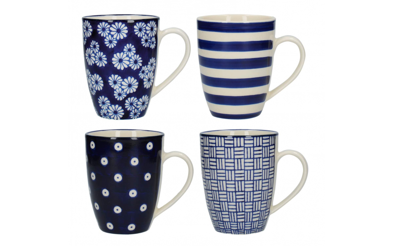 London Pottery Tulip Mug Set Of 4 - Blue