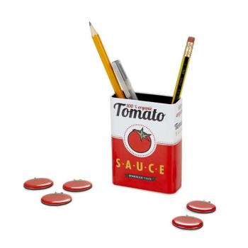 Balvi Magnetic Pen Holder Tomato Sauce 5 Magnets