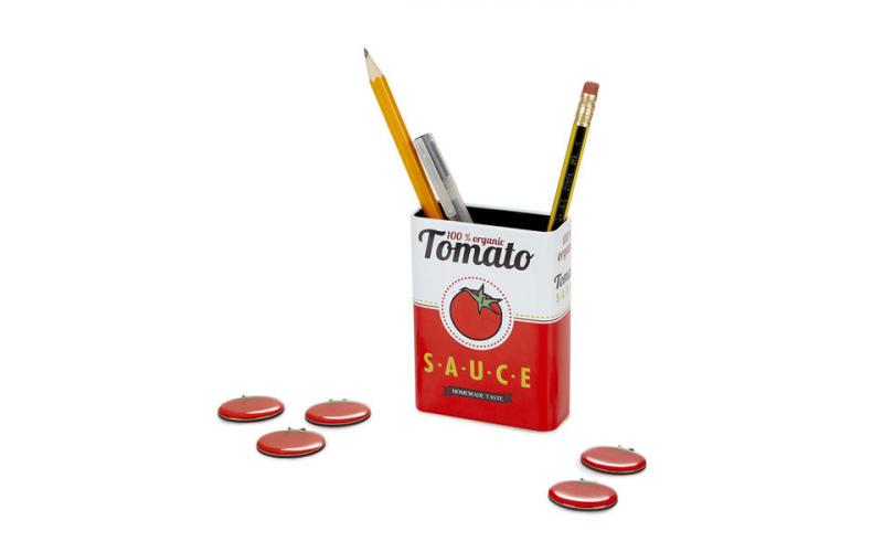 Balvi Magnetic Pen Holder Tomato Sauce 5 Magnets