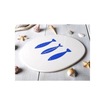 Lily\'s Home Mikasa Into The Blue Flat Stoneware Trivet