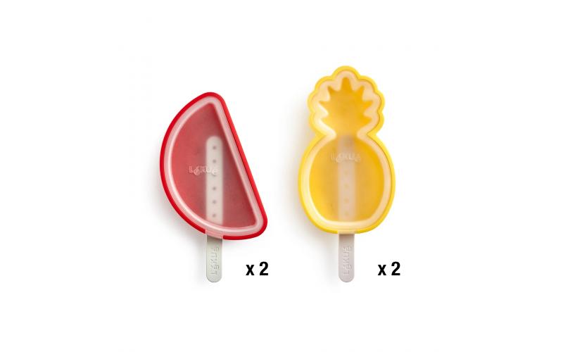 Lekue Tropical Fruits Ice Cream Mould Set 4pcs