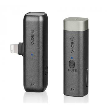 Boya Small Wireless Microphone TRS, TRRS, Lightning Connector