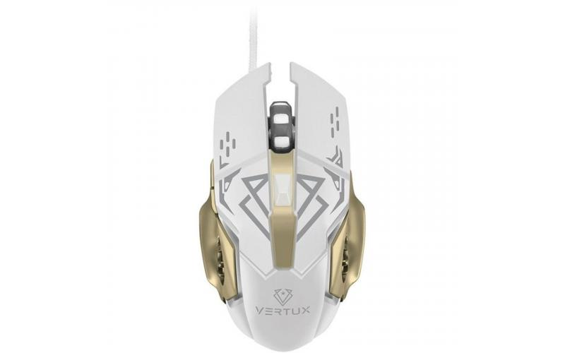 Vertux Drago Gaming  Mouse Ergonomic Wired White Grey