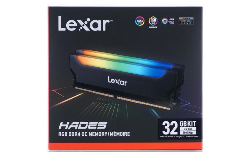 LEXAR Hades 32GB DDR-4 RGB 3600MHz Memory KIT (16GBX2)                        
                                                        LEXAR