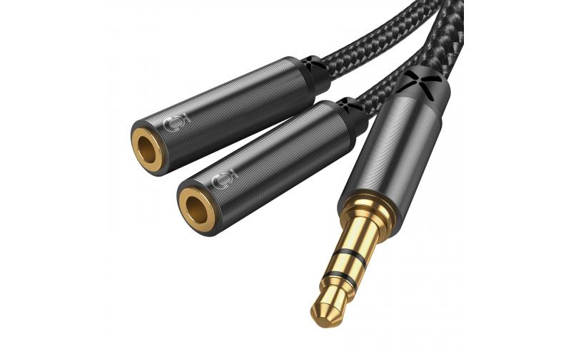 Joyroom Earphone Male to 2-female Y-splitter audio cable 0.2m