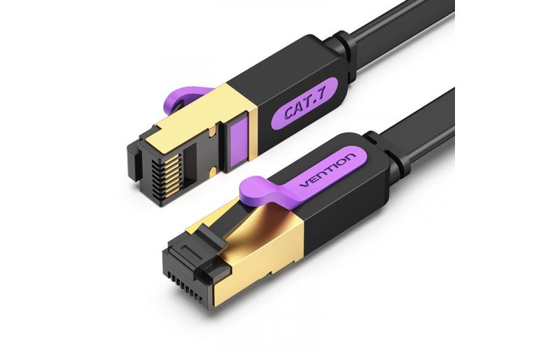 Vention Flat Cat.7 Patch Cable 3M Black Premium Quality