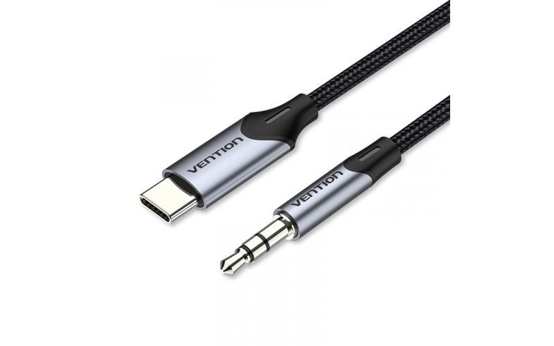 Vention USB-C Male to 3.5MM Male Cable 1.5M Gray Aluminium Alloy Type Premium Quality