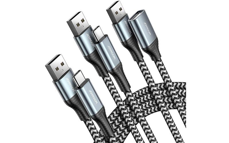 Joyroom Type-C 3A Fast Charging Data Transmission Cable Cord 3pcs/Pack (0.25m/1.2m/2m)
