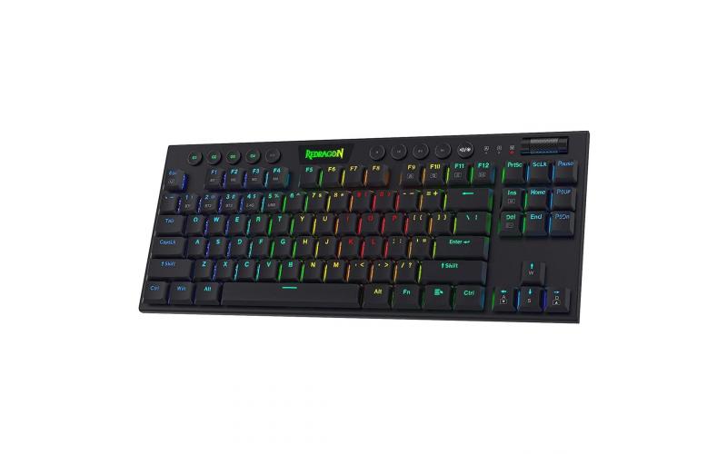 Redragon K621 Horus TKL RGB Mechanical Wire & Bluetooth & Wireless Low Profile Linear Red Switch – Black