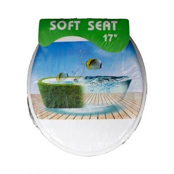 Soft Toilet Lid Printed Designs 17 Inch