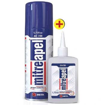 Mitreapel Instant Adhesive 50 Ml + Adhesive Activator 200 Ml