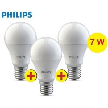 Philips LED Bulb 7 Watt Warm 3 Pieces
