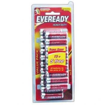 Eveready Heavy Duty Battery AAA 15 pieces + 5 Free