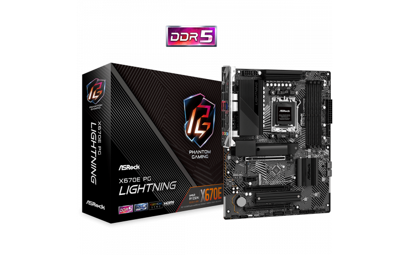 ASROCK AMD X670E-PG Lightning Motherboard AM5                         
                                                        ASRock