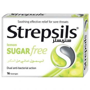 Strepsils Drops Soothing Effective Relief For Sore Throats Sugar Free Lemon Flavor 16 Lozenges