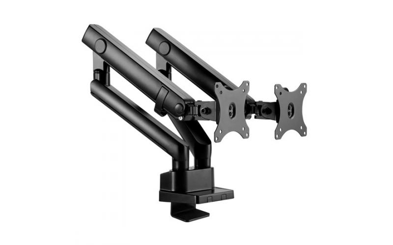 TWISTED MIND DUAL MONITORS ALUMINUM SLIM SPRING-ASSISTED MONITOR ARM