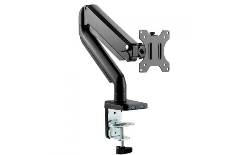 TWISTED MIND SINGLE  MONITOR ALUMINUM SLIM MECHANICAL GAS SPRING MONITOR ARM BLACK