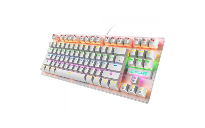 ZIYOULANG K2 RGB TKL MECHANICAL GAMING KEYBOARD BLUE SWITCH - WHITE