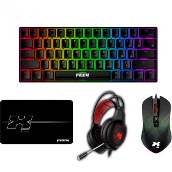 FEEX MINI GAMING COMBO 4 IN 1 ( MOUSE -  KEYBOARD - HEADSET - MOUSE PAD )