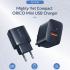 ORICO  Wall charger 2-port GaN, 1x USB-A, 1x USB-C, PD 20W, black, PV20-1U1C