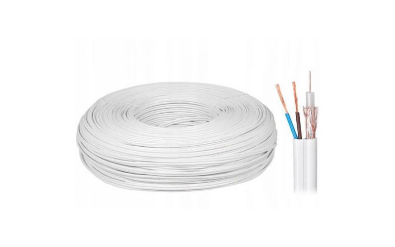 Coaxial RG59 Cable with Power- 50m