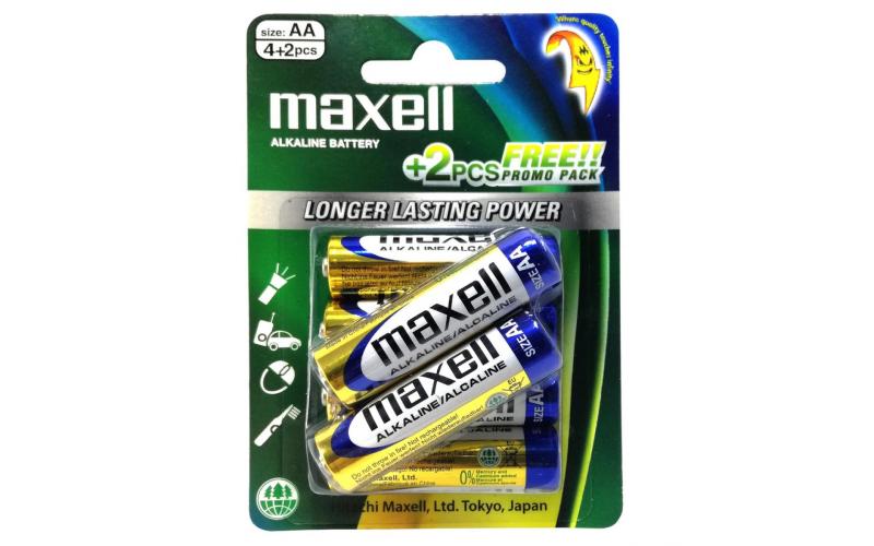 Maxell Digital XL Alkaline AA Battery (4+2 pcs)