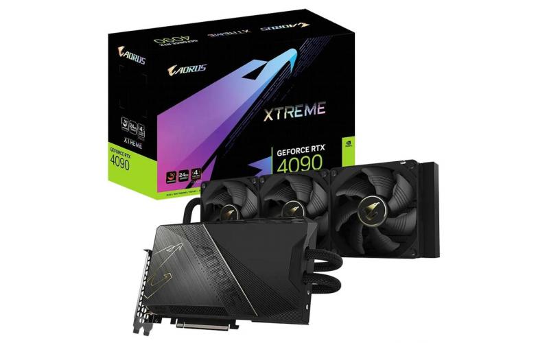 GIGABYTE AORUS GeForce RTX 4090 XTREME WATERFORCE 24G w/ AIO Cooling System - Graphics Card