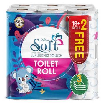 Soft Toilet Paper Rolls 3 Ply 150 Sheet 18 Pieces