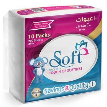 Soft Facial Tissues Nylon 200 Ply 10 Pieces