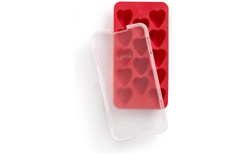 Lekue Heart Ice Cube Tray Red