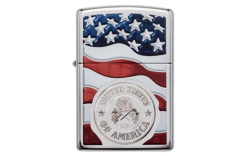 Zippo 29395 250 America Stamp On Flag
