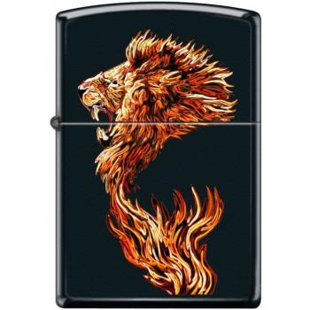 Zippo 218 Ci400225 Regular Black Matte Fire Lion