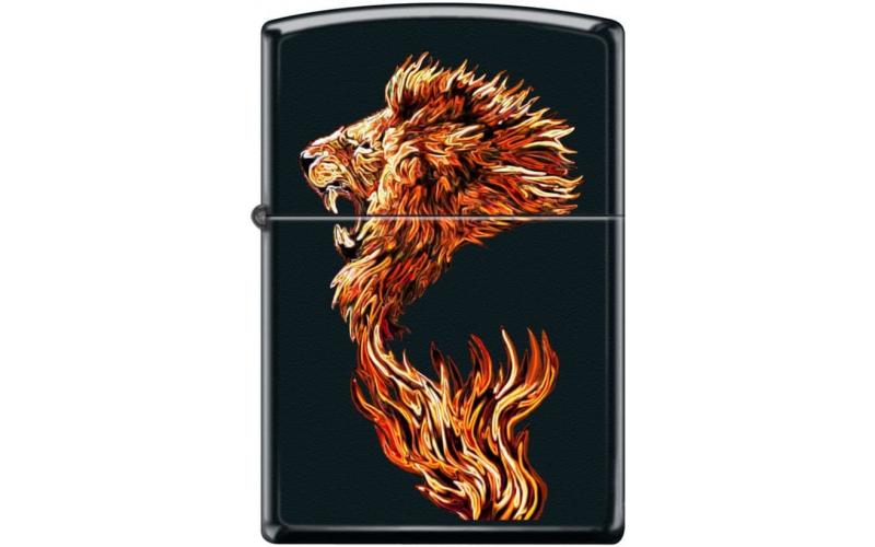 Zippo 218 Ci400225 Regular Black Matte Fire Lion