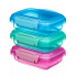 Sistema Rectangular Lunch Coloured 3 Pack 200Ml