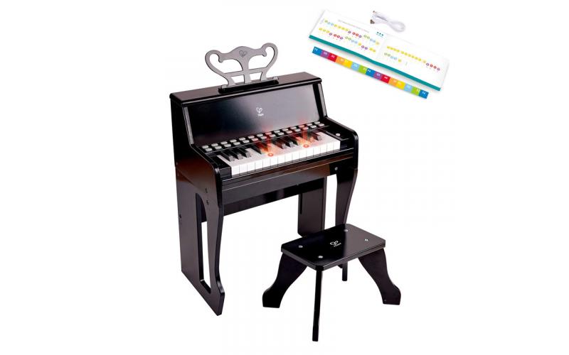 Hape - Learn With Lights Black Piano With Stool