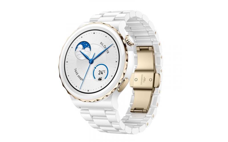 Huawei Watch GT 3 Pro 43mm Gold Bezel White Ceramic Case